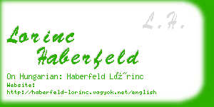 lorinc haberfeld business card